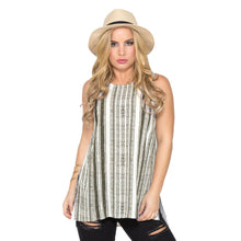 tank top women sleeveless striped linen casual tee shirt vest women tops asymmetrical hem tank top grey J4U66