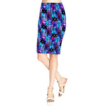 Vintage Fashion Pencil Skirt Midi Women Knee-Length Elastic High Waist Printing Saias Femininas J4U66