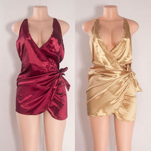 Woman Sleeveless Club Dress Short Sexy Dresses Bandage Deep V- Neck Dress J4U66
