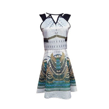 Women Chiffon Casual Dress Print Sleeveless Print Bodycon V Neck Elastic Waist Bohemian Beach Dresses J4U66