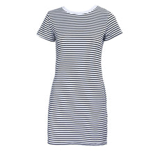 women dress striped short sleeve mini party dress white o neck casual loose dress beachwear vestidos J4U66