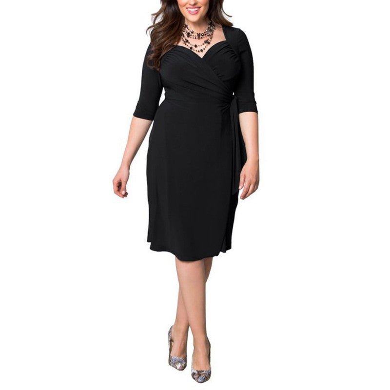 Women's Oversized Dress Long Sleeve Dress Cocktail Party Dress Plus Size J4U66