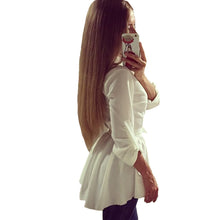womens blouse ladies white elegant sexy v neck blouses long sleeve office shirt blusas femininas plus size J4U66