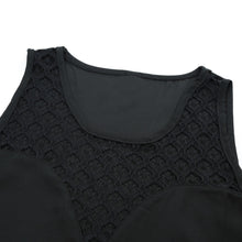 womens blouse ol chiffon shirt o neck sleeveless lace shirt women tops plus size blusas femininas black J4U66
