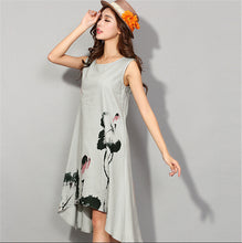 women novelty asymmetrical chiffon dresses,sleeveless irregular casual dress, girl flower print dress vestidos Y4 J4U66