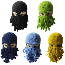 tentacle octopus knitted beanie hat wind proof ski mask novelty women men hat mask squid cap cthulhu tentacles gift J4U66