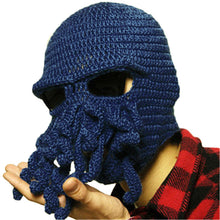 tentacle octopus knitted beanie hat wind proof ski mask novelty women men hat mask squid cap cthulhu tentacles gift J4U66