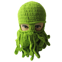 tentacle octopus knitted beanie hat wind proof ski mask novelty women men hat mask squid cap cthulhu tentacles gift J4U66