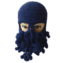 tentacle octopus knitted beanie hat wind proof ski mask novelty women men hat mask squid cap cthulhu tentacles gift J4U66