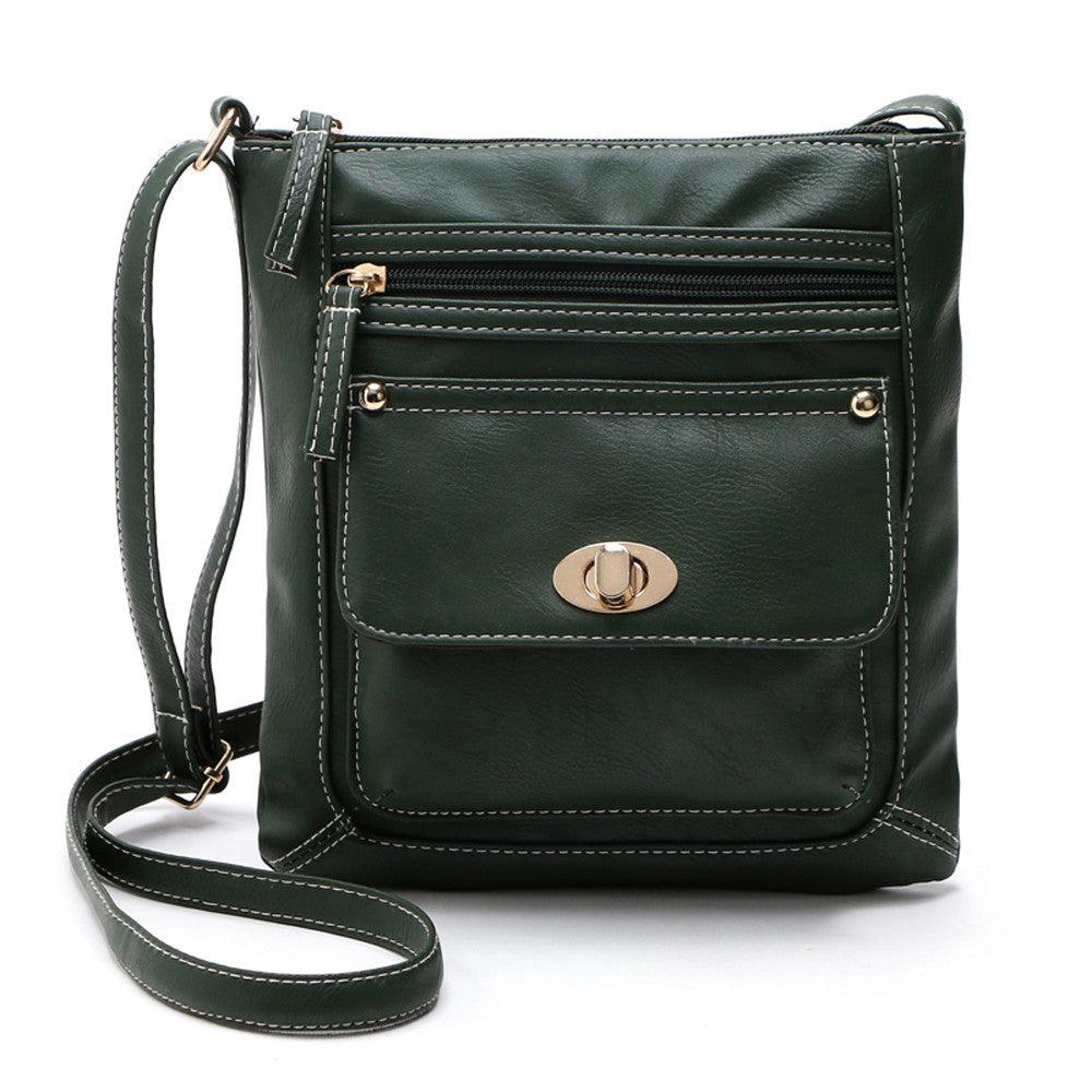 Womens Leather Satchel Cross Body Shoulder Bag Fashion Large Space Zipper Messenger Bags bolsa feminina J4U66