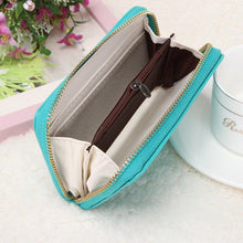 Top Women Korean Cute Bowknot Purse Solid Wearable Short Wallet Zipper PU Leather Handbag PurseWallets  J4U66