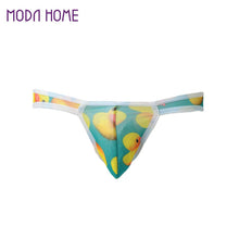 transparent mens sexy underwear duck print gay men underpant nylon brief sheer mesh u convex pouch elastic waist slip homme J4U66