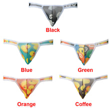 transparent mens sexy underwear duck print gay men underpant nylon brief sheer mesh u convex pouch elastic waist slip homme J4U66