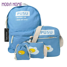 trendy casual canvas backpacks women school bags for teenage girls letter printing backpack shoulder bags mochila J4U66