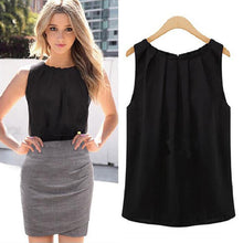 Tropical Women Blouses Roupas Femininas Sexy Fold Sleeveless Chiffon Plus Size Ladies Blouses Casual Tops Clothing M-XXL J4U66