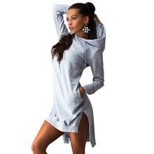 women hoodies dress elegant long sleeve pockets casual women clothing J4U66