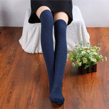 Fashion Women Socks Cotton Women Knit Over Knee Thigh Spiral Pattern High Boot Socks  J4U66