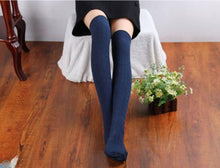 Fashion Women Socks Cotton Women Knit Over Knee Thigh Spiral Pattern High Boot Socks  J4U66