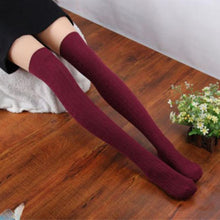 Fashion Women Socks Cotton Women Knit Over Knee Thigh Spiral Pattern High Boot Socks  J4U66