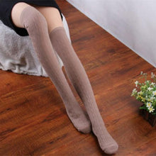 Fashion Women Socks Cotton Women Knit Over Knee Thigh Spiral Pattern High Boot Socks  J4U66