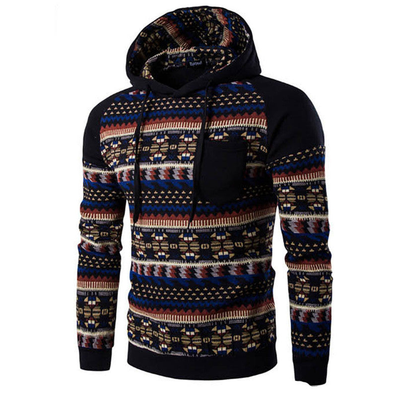 Jacket Men Cotton Retro Long Sleeve Hoodie Hooded Sweatshirt Tops Jacket Coat Outwear ClothingPlus Size J4U66