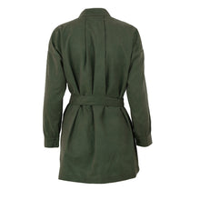 women thin parka coat rond neck long sleeve casual coat for women windbreaker top dark green J4U66