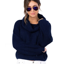 womens pullover tops short knitted sweater turtle neck vertical stripes raglan warm clothes casual roupas femininas J4U66