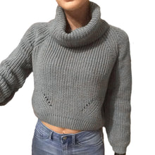 womens pullover tops short knitted sweater turtle neck vertical stripes raglan warm clothes casual roupas femininas J4U66