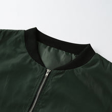 women biker bomber jacket short zipper slim coat women vintage outerwear long sleeve tops black dark green J4U66