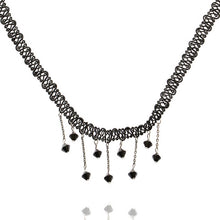 Women Black Beads Pendant Crystal Bib Chain Jewelry Collar Choker Necklace J4U66