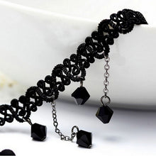 Women Black Beads Pendant Crystal Bib Chain Jewelry Collar Choker Necklace J4U66