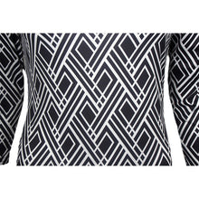 women bodycon dress three quarter sleeve geometric print mini dress mermaid hem workwear sexy club dress black J4U66