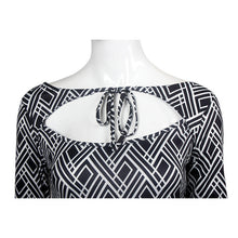 women bodycon dress three quarter sleeve geometric print mini dress mermaid hem workwear sexy club dress black J4U66