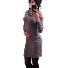 Women Dress Fashion Bodycon Strapless Long Sleeve Package Hip Dress Sexy Club Evening Party Dress J4U66