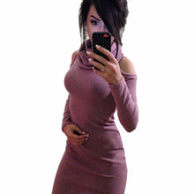 Women Dress Fashion Bodycon Strapless Long Sleeve Package Hip Dress Sexy Club Evening Party Dress J4U66