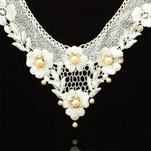 Women Jewelry Bib Lace Pearl Choker Collar Statement Pendant Necklace J4U66