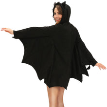 women halloween bat costume dress hooded zipper long sleeve cosplay sexy adult uniform mini dress black deguisement adultes J4U66