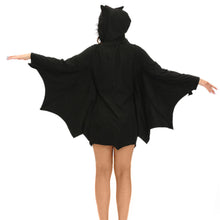 women halloween bat costume dress hooded zipper long sleeve cosplay sexy adult uniform mini dress black deguisement adultes J4U66