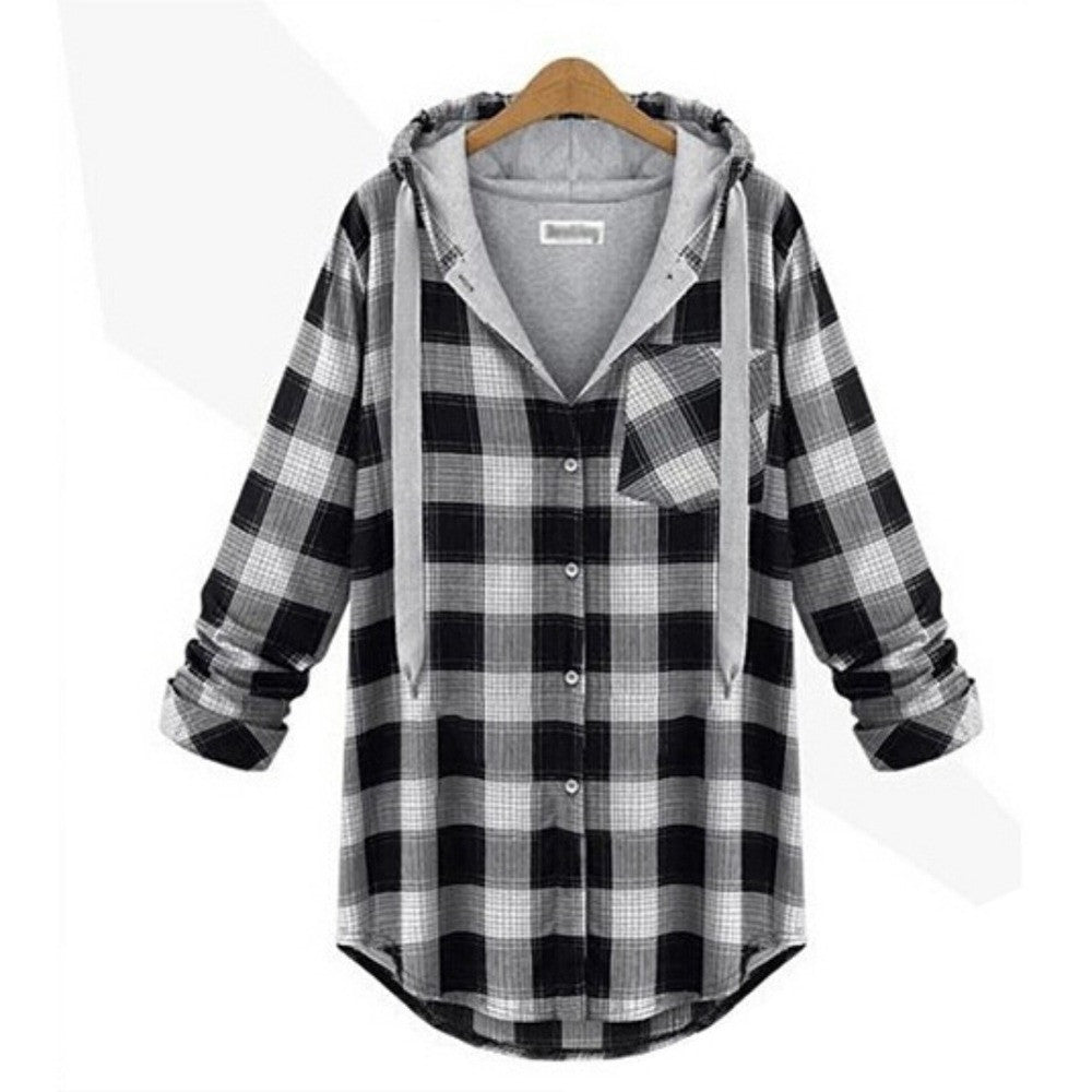Hoodies Plaid Cotton Pullovers Coat Long Sleeve Sweatshirts XL-XXXXL Suit Y8 J4U66