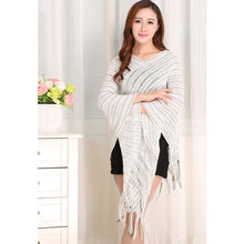 women ladies cape coat poncho knit oblique tassels echarpe women warm pashmina spain design pullover scarves wraps J4U66