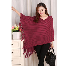 women ladies cape coat poncho knit oblique tassels echarpe women warm pashmina spain design pullover scarves wraps J4U66