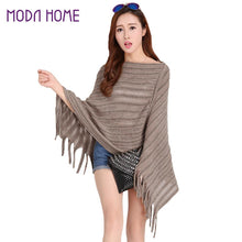 women ladies cape coat poncho knit oblique tassels echarpe women warm pashmina spain design pullover scarves wraps J4U66