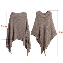 women ladies cape coat poncho knit oblique tassels echarpe women warm pashmina spain design pullover scarves wraps J4U66