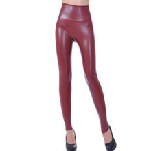 Leggings Faux Leather Slim Leggings Plus Size High Elasticity Sexy Pants Leggins Leather Boots Leggings J4U66