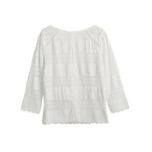 women sexy backless hollow out blouse ladies white long sleeve tops scalloped hem cuff blusas femininas J4U66