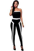 women sexy strapless bandage bodycon jumpsuit black white romper evening clubwear bodysuit combinaison femme J4U66