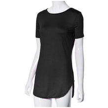 Women Sexy Tops Vestidos Casual Short Sleeve Solid Side Slit T Shirt Party Bodycon Mini Night Club Dresses Plus Size J4U66