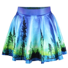 Short High Waist Skirt 3D Print Floral Flared Pleated Mini Skirts LE2 J4U66