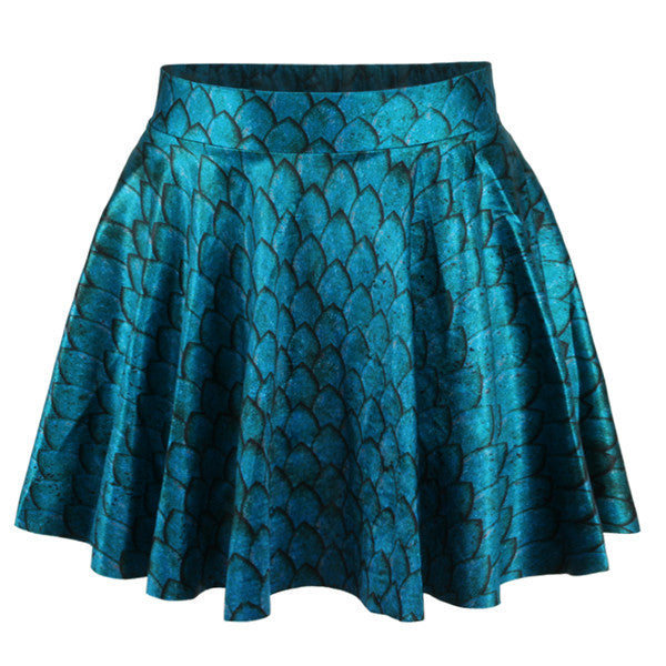 Short High Waist Skirt 3D Print Floral Flared Pleated Mini Skirts LE2 J4U66