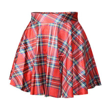 women short high waist skirt 3d print floral flared pleated mini skirts J4U66